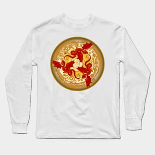 Three red dancing dragons. Long Sleeve T-Shirt